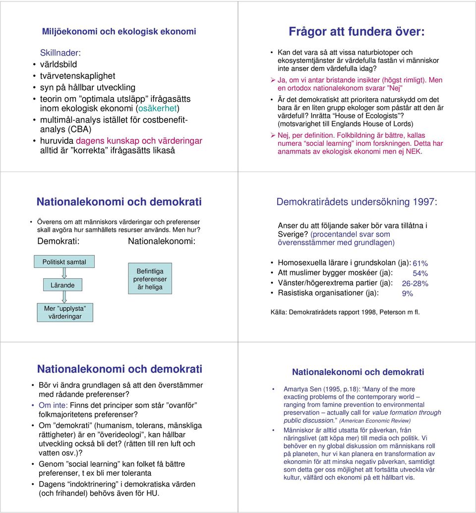 ekosystemtjänster är värdefulla fastän vi människor inte anser dem värdefulla idag? Ja, om vi antar bristande insikter (högst rimligt).