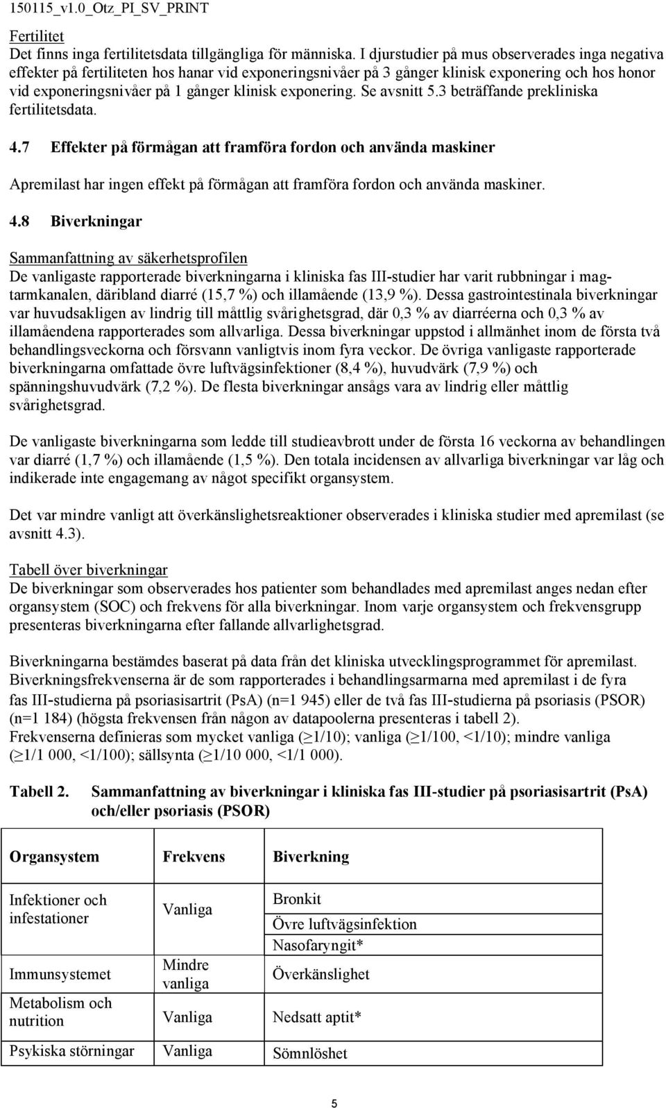 exponering. Se avsnitt 5.3 beträffande prekliniska fertilitetsdata. 4.