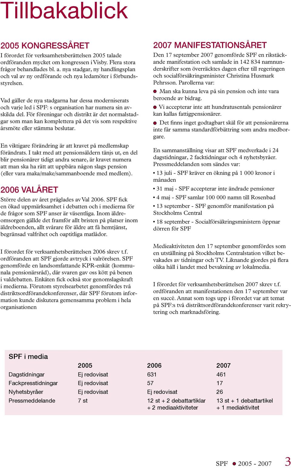 Vad gäller de nya stadgarna har dessa moderniserats och varje led i SPF: s organisation har numera sin avskilda del.