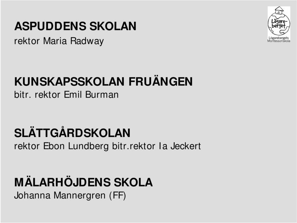 rektor Emil Burman SLÄTTGÅRDSKOLAN rektor Ebon