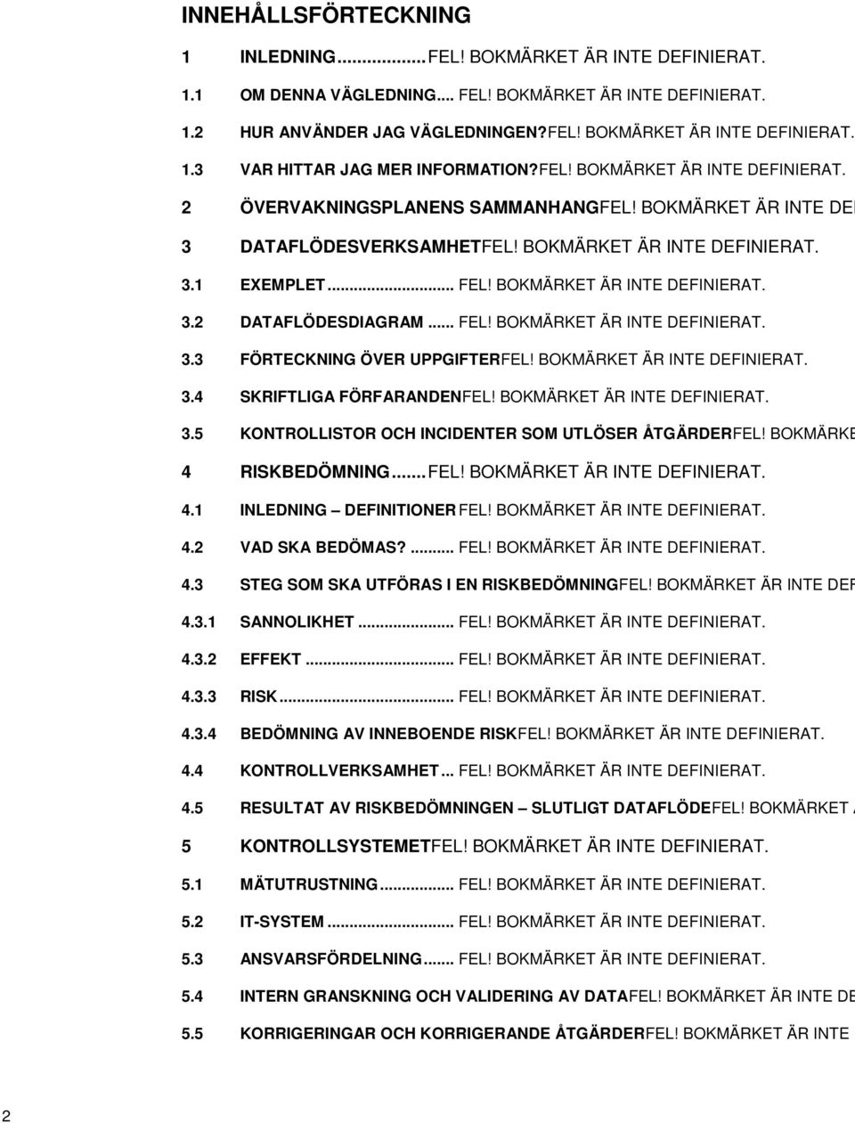 BOKMÄRKET ÄR INTE DEFINIERAT. 3.2 DATAFLÖDESDIAGRAM... FEL! BOKMÄRKET ÄR INTE DEFINIERAT. 3.3 FÖRTECKNING ÖVER UPPGIFTERFEL! BOKMÄRKET ÄR INTE DEFINIERAT. 3.4 SKRIFTLIGA FÖRFARANDENFEL!