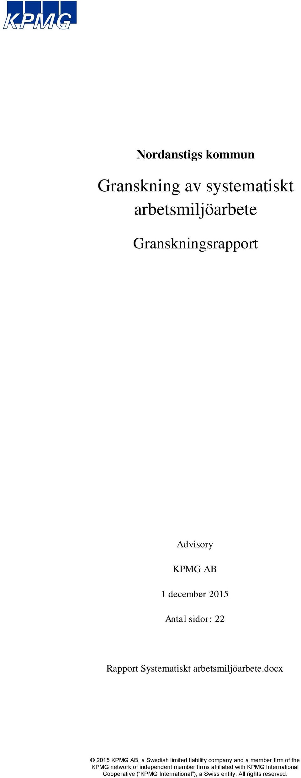 Granskningsrapport Advisory