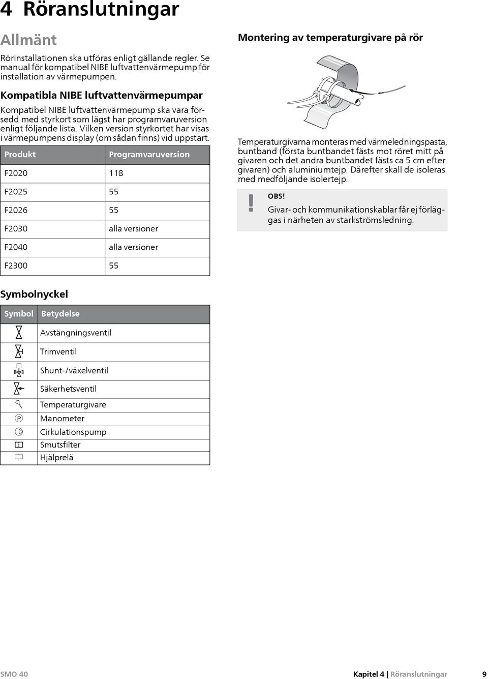 Vilken version styrkortet har visas i värmepumpens display (om sådan finns) vid uppstart.