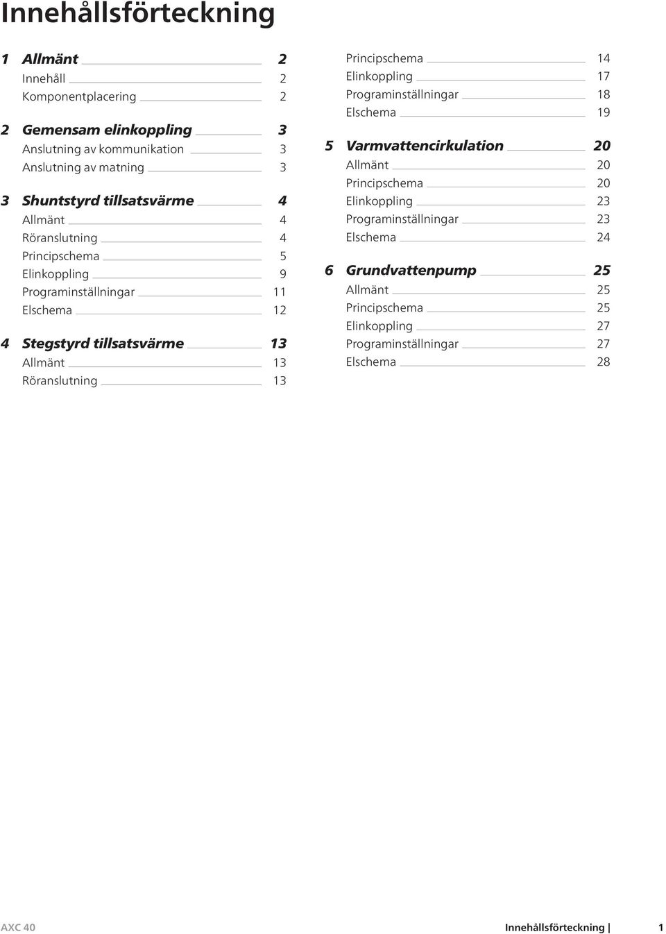 Principschema Elinkoppling Programinställningar Elschema 0 0 0 Principschema Elinkoppling Programinställningar Elschema Stegstyrd