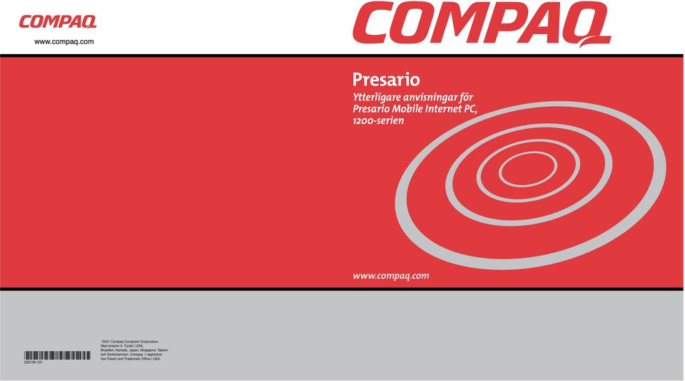 1200-serien com 232130-101 ' 2001 Compaq Computer Corporation. Med ensamr tt.