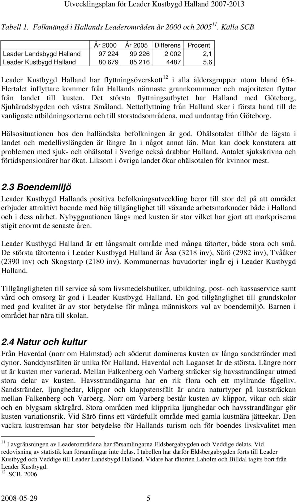 åldersgrupper utom bland 65+. Flertalet inflyttare kommer från Hallands närmaste grannkommuner och majoriteten flyttar från landet till kusten.