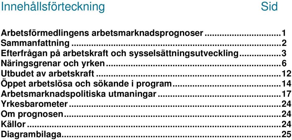 ..6 Utbudet av arbetskraft...12 Öppet arbetslösa och sökande i program.