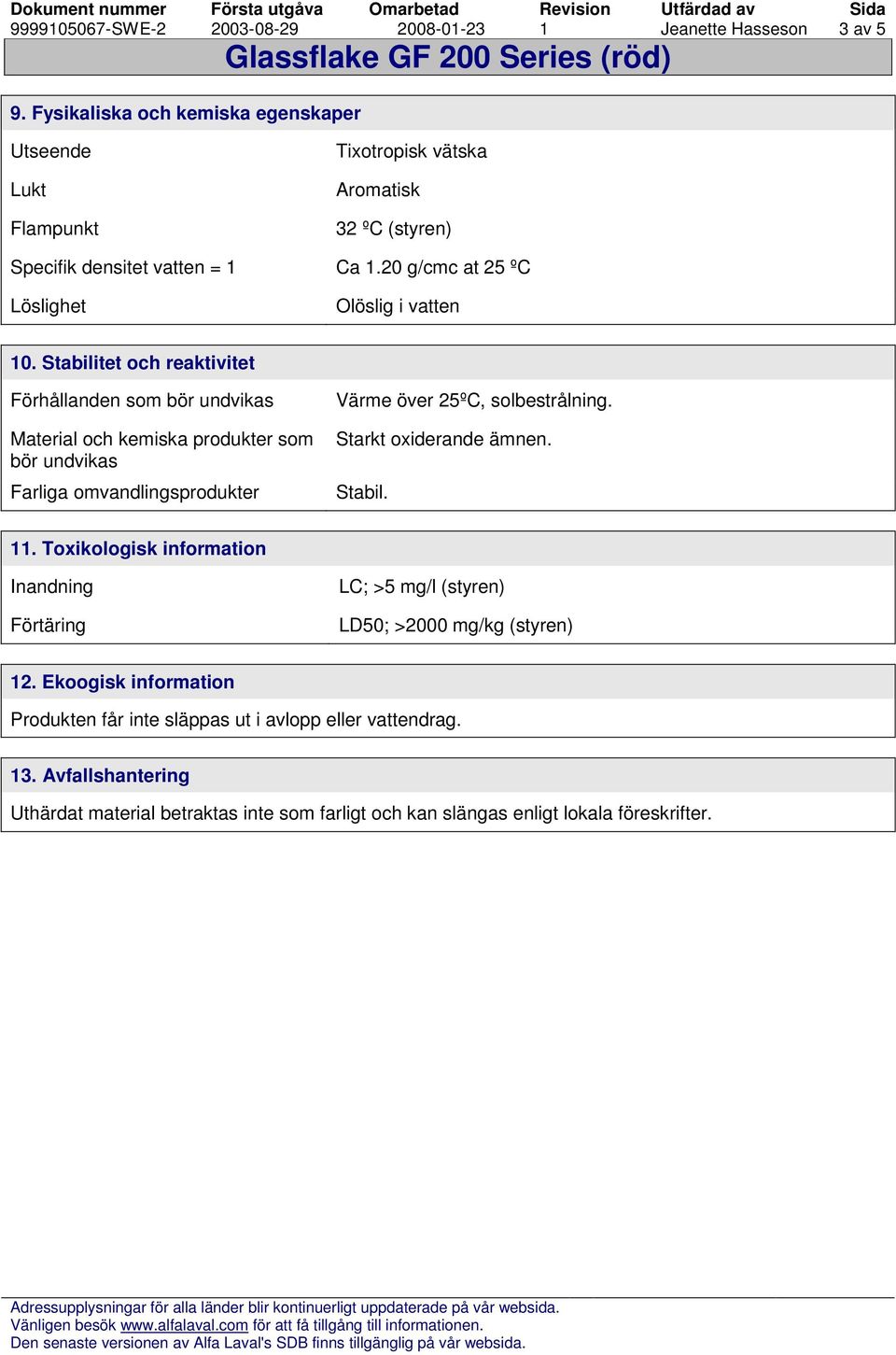 Stabilitet och reaktivitet Förhållanden som bör undvikas Material och kemiska produkter som bör undvikas Farliga omvandlingsprodukter Värme över 25ºC, solbestrålning.