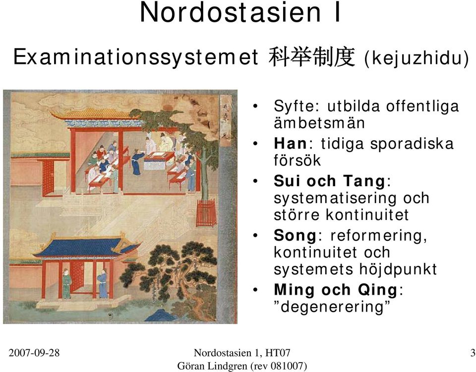 Tang: systematisering och större kontinuitet Song: