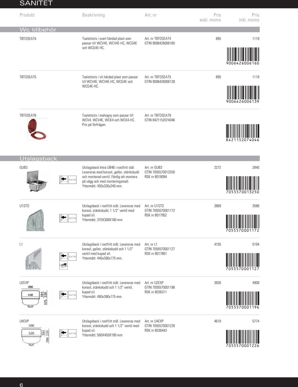 nr TBTOSEAT5 GTIN 9006426006139 895 1119 9006426006139 TBTOSEAT8 Toalettsits i mahogny som passar till WCV4, WCV4E, WCK4 och WCK4-HC. på förfrågan. Art.