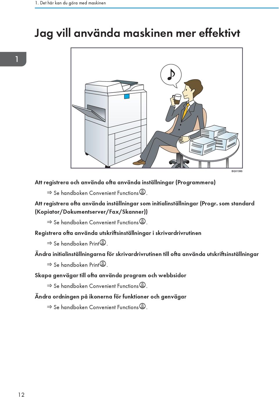 Registrera ofta använda utskriftsinställningar i skrivardrivrutinen Se handboken Print.