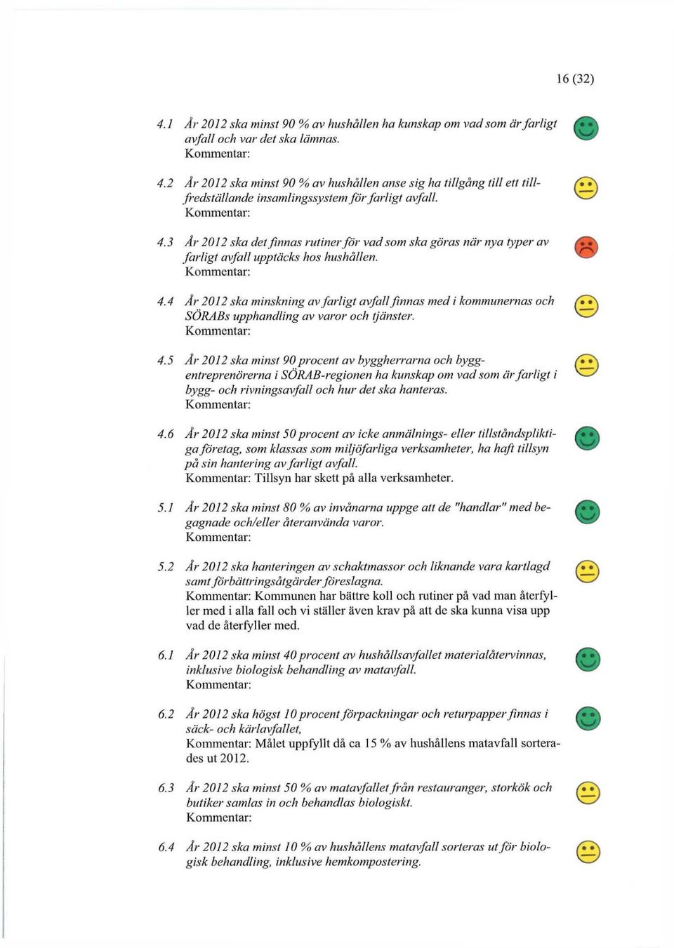 4 År 2012 ska minskning av farligt avfall finnas med i kommunernas och SÖRABs upphandling av varor och tjänster. 4.