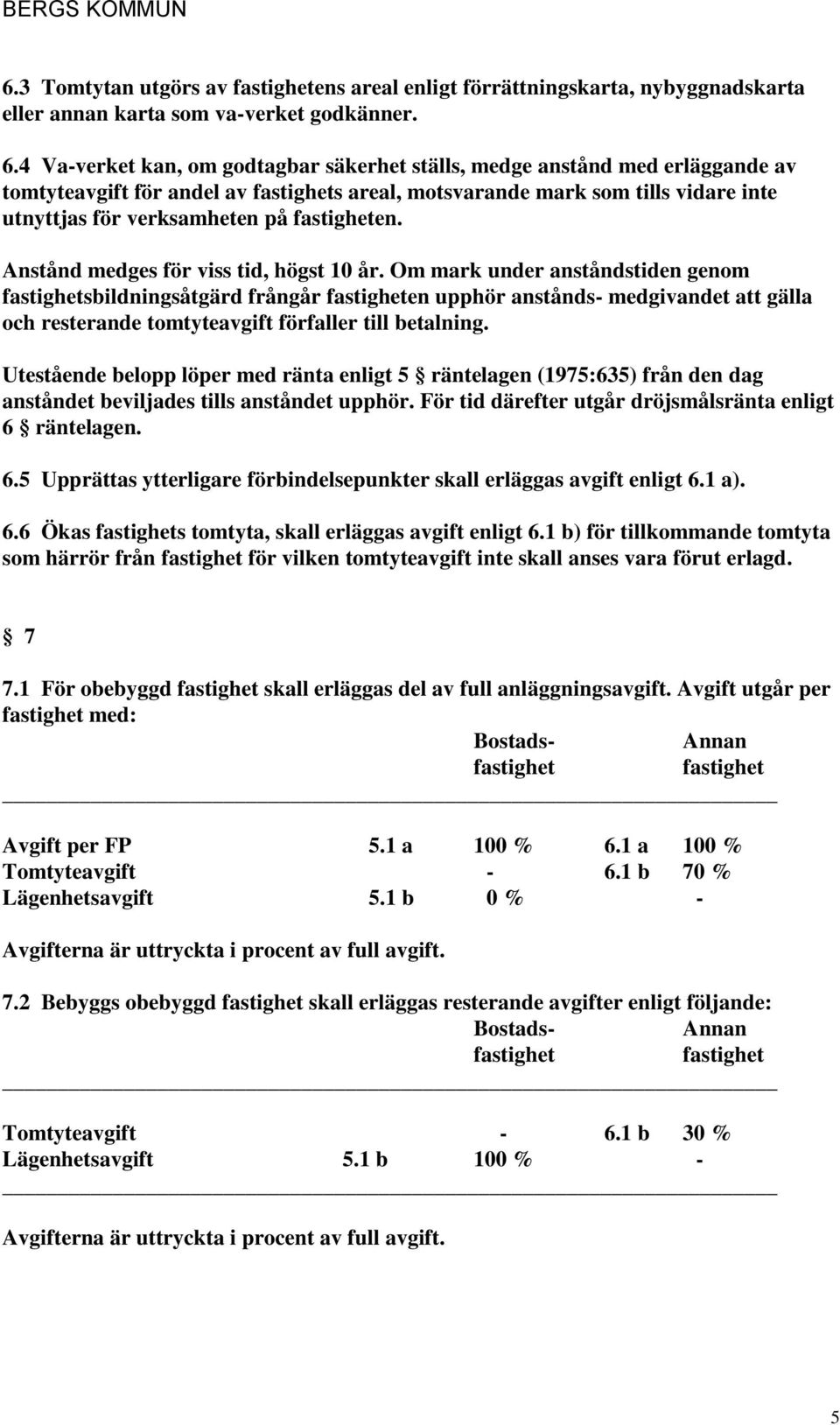 fastigheten. Anstånd medges för viss tid, högst 10 år.