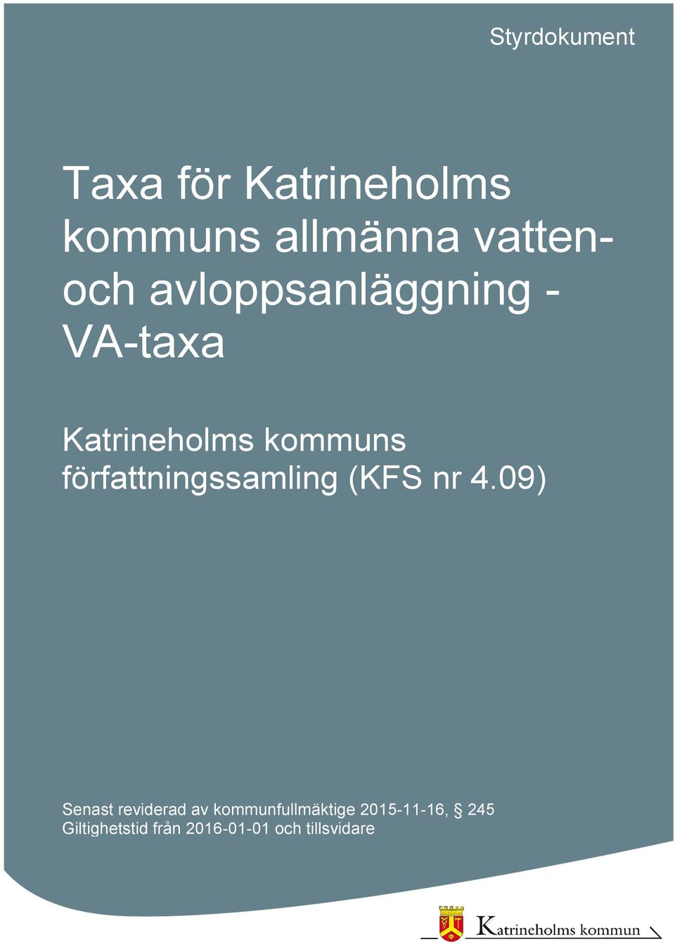 författningssamling (KFS nr 4.