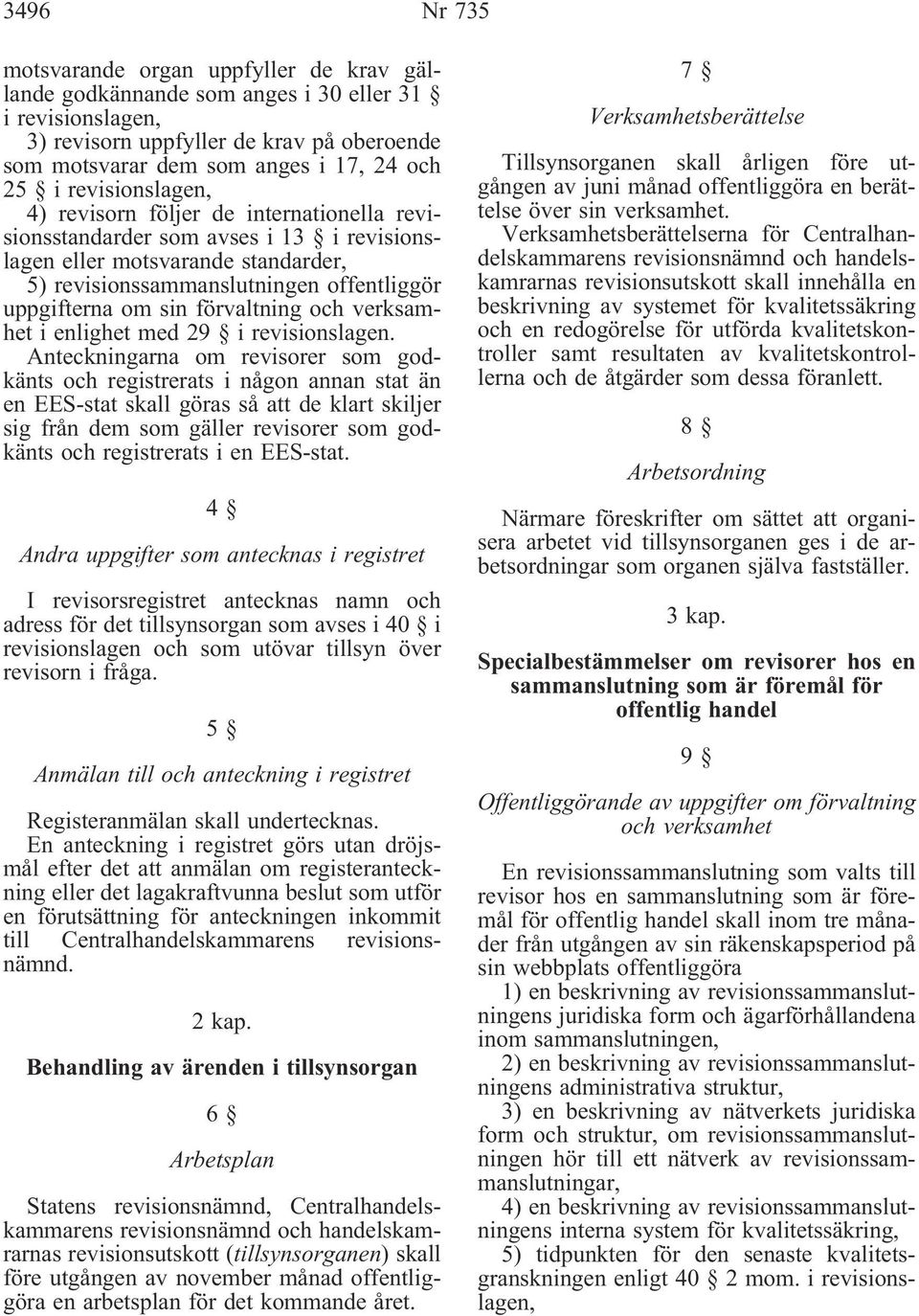 förvaltning och verksamhet i enlighet med 29 i revisionslagen.