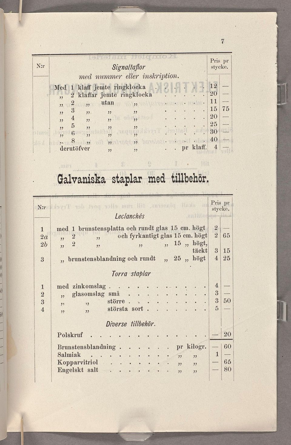 17; 1 med 1 brunstensplatta och rundt glas 15 cm. högt 2-2a,, 2,, och fyrkantigt glas 15 cm. högt 2 65 2b n 2, 7.