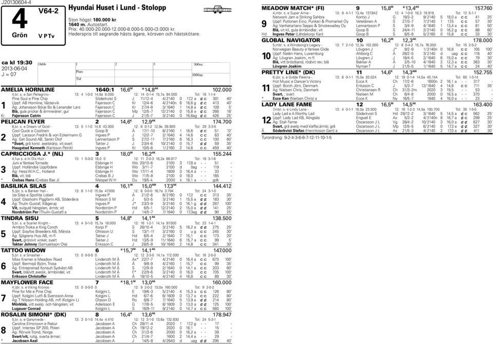 000 Tot: -- Pine Soul e Pine Chip Söderkvist S J / - / 0 0 7, a x c 0 0 Uppf: AB ornline, Västervik Fajersson C Kr / - / 0n, g x c 0 Äg: Johansson Börje Bs & Lenander Lars Fajersson C Kr 7/ -9 / 0, a