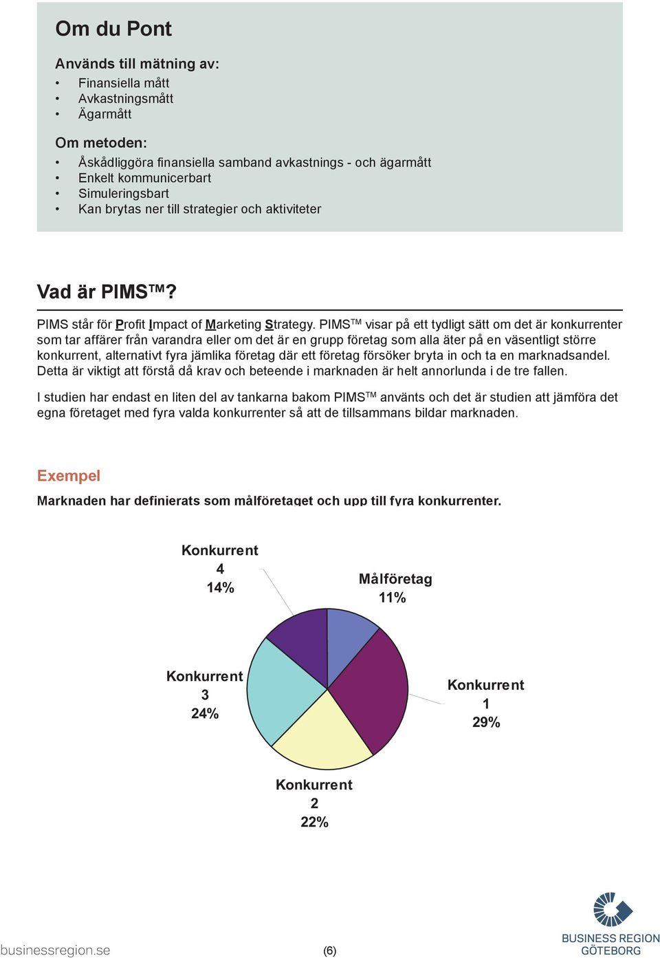 PIMS TM visar på ett tydligt sätt om det är konkurrenter som tar affärer från varandra eller om det är en grupp företag som alla äter på en väsentligt större konkurrent, alternativt fyra jämlika