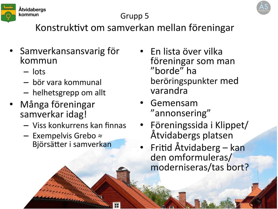 Viss konkurrens kan finnas Exempelvis Grebo Björsä=er i samverkan En lista över vilka föreningar som man