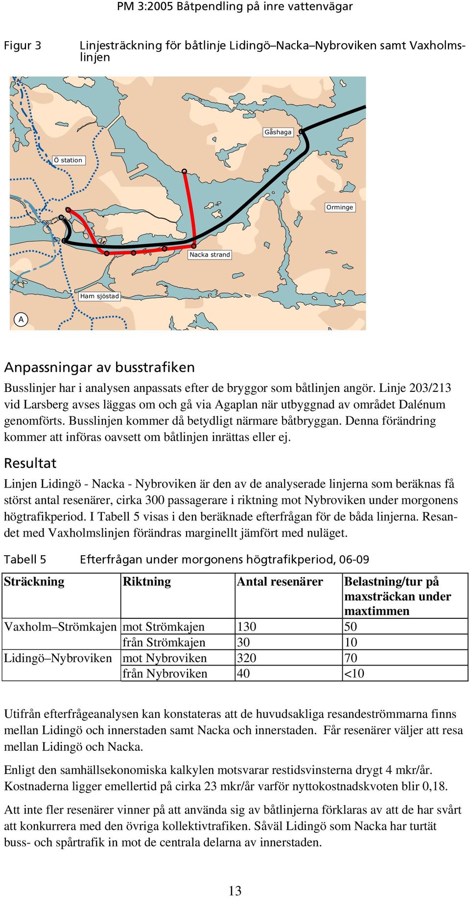 Denna förändring kommer att införas oavsett om båtlinjen inrättas eller ej.