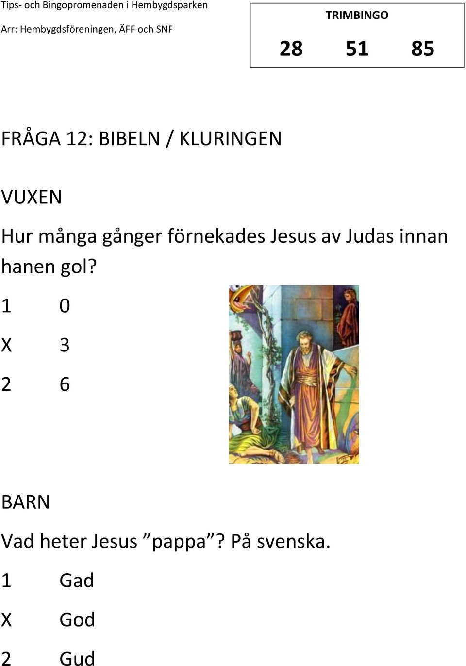 av Judas innan hanen gol?