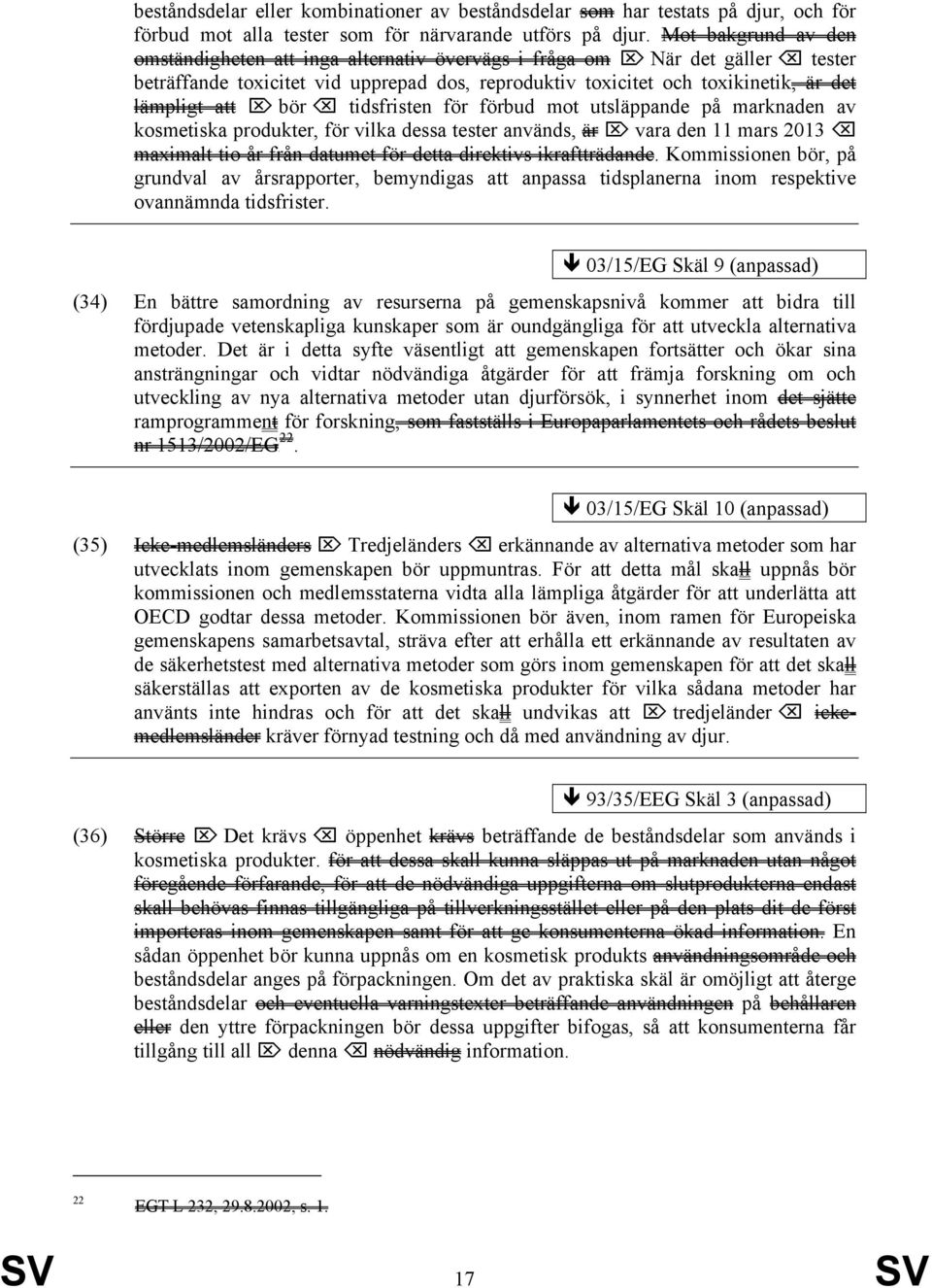 tidsfristen för förbud mot utsläppande på marknaden av kosmetiska produkter, för vilka dessa tester används, är vara den 11 mars 2013 maximalt tio år från datumet för detta direktivs ikraftträdande.