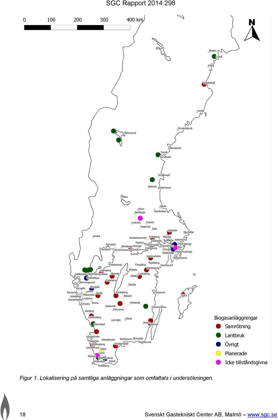 anläggningar som omfattats i