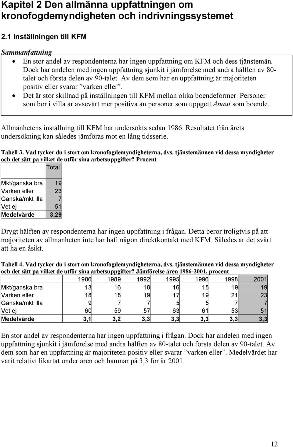 Dock har andelen med ingen uppfattning sjunkit i jämförelse med andra hälften av 80- talet och första delen av 90-talet. Av dem som har en uppfattning är majoriteten positiv eller svarar varken eller.