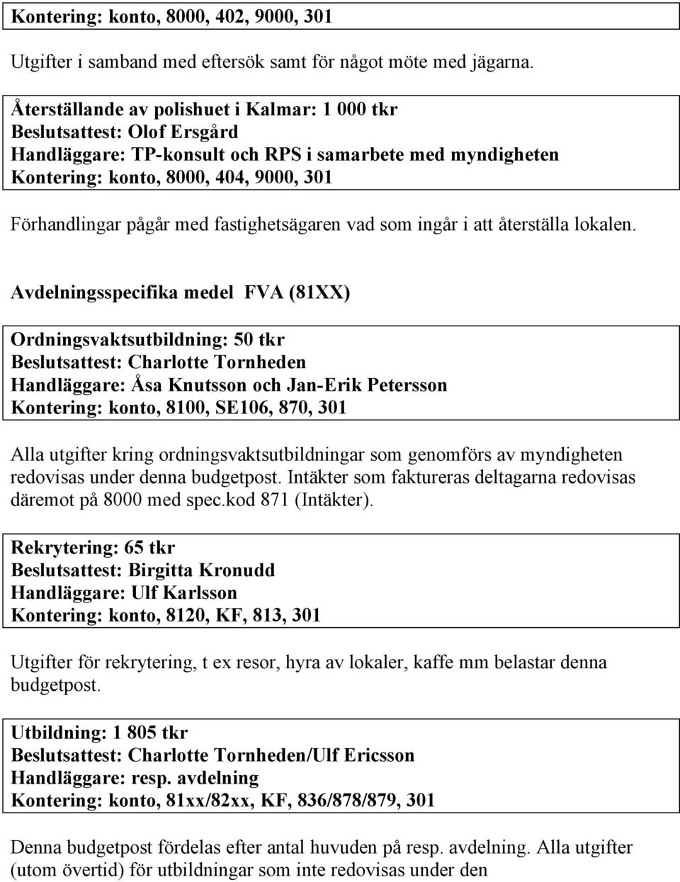 ingår i att återställa lokalen.