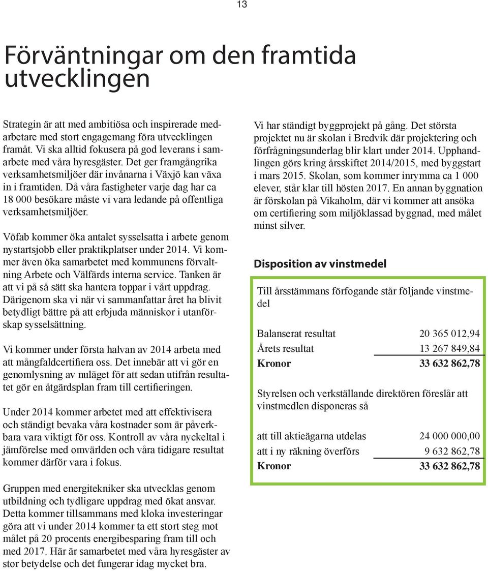 Disposition av vinstmedel Kronor