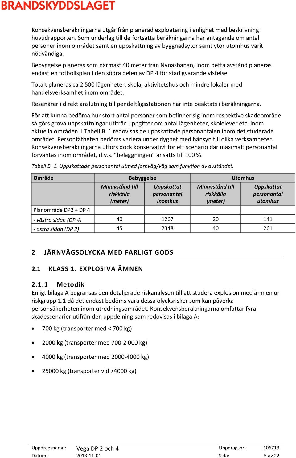 Bebyggelse planeras som närmast 40 meter från Nynäsbanan, Inom detta avstånd planeras endast en fotbollsplan i den södra delen av DP 4 för stadigvarande vistelse.