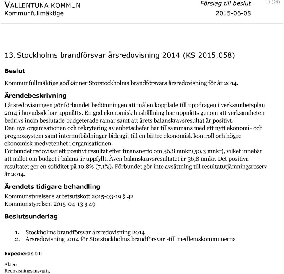 En god ekonomisk hushållning har uppnåtts genom att verksamheten bedrivs inom beslutade budgeterade ramar samt att årets balanskravsresultat är positivt.