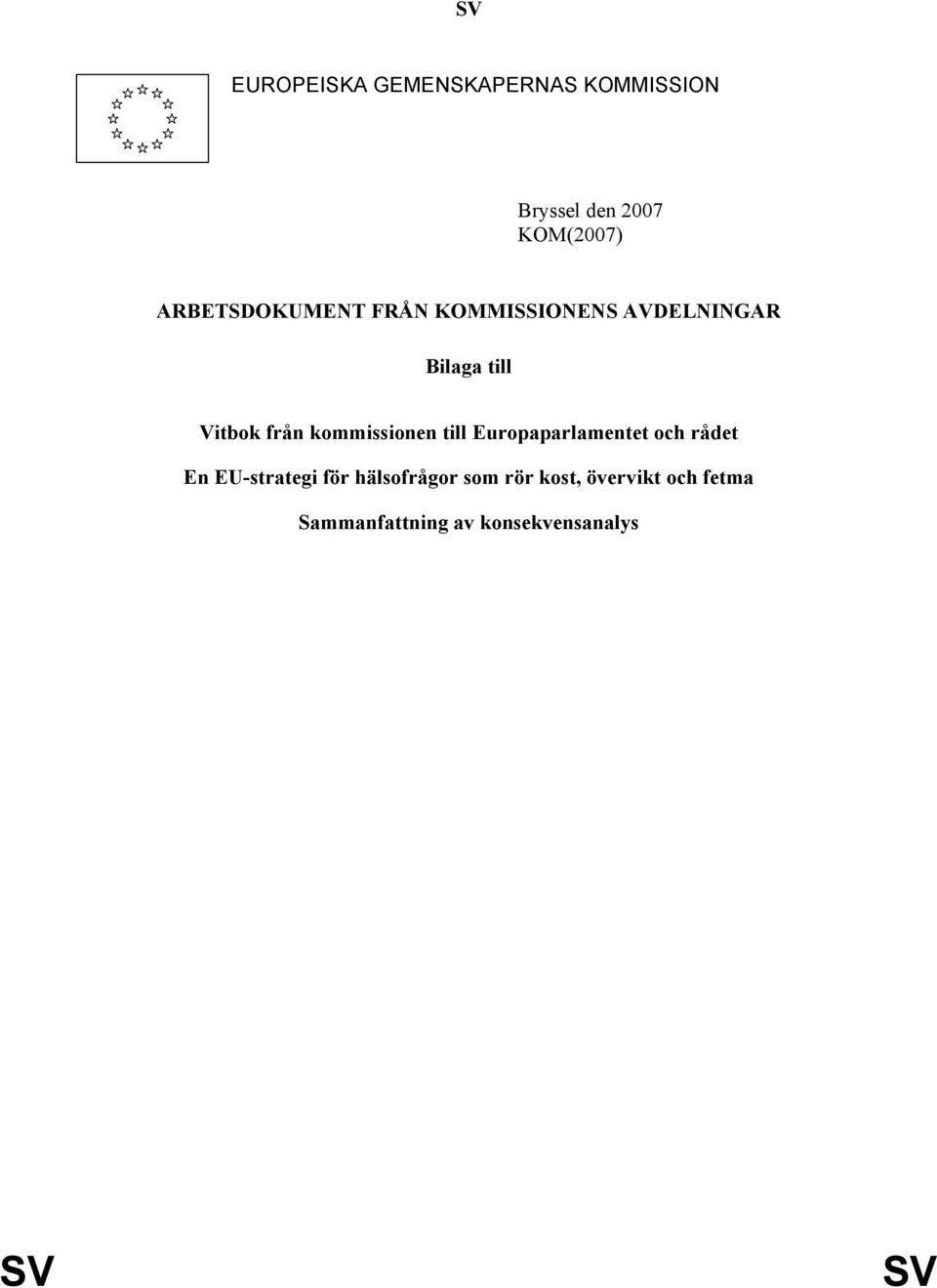 kommissionen till Europaparlamentet och rådet En EU-strategi för