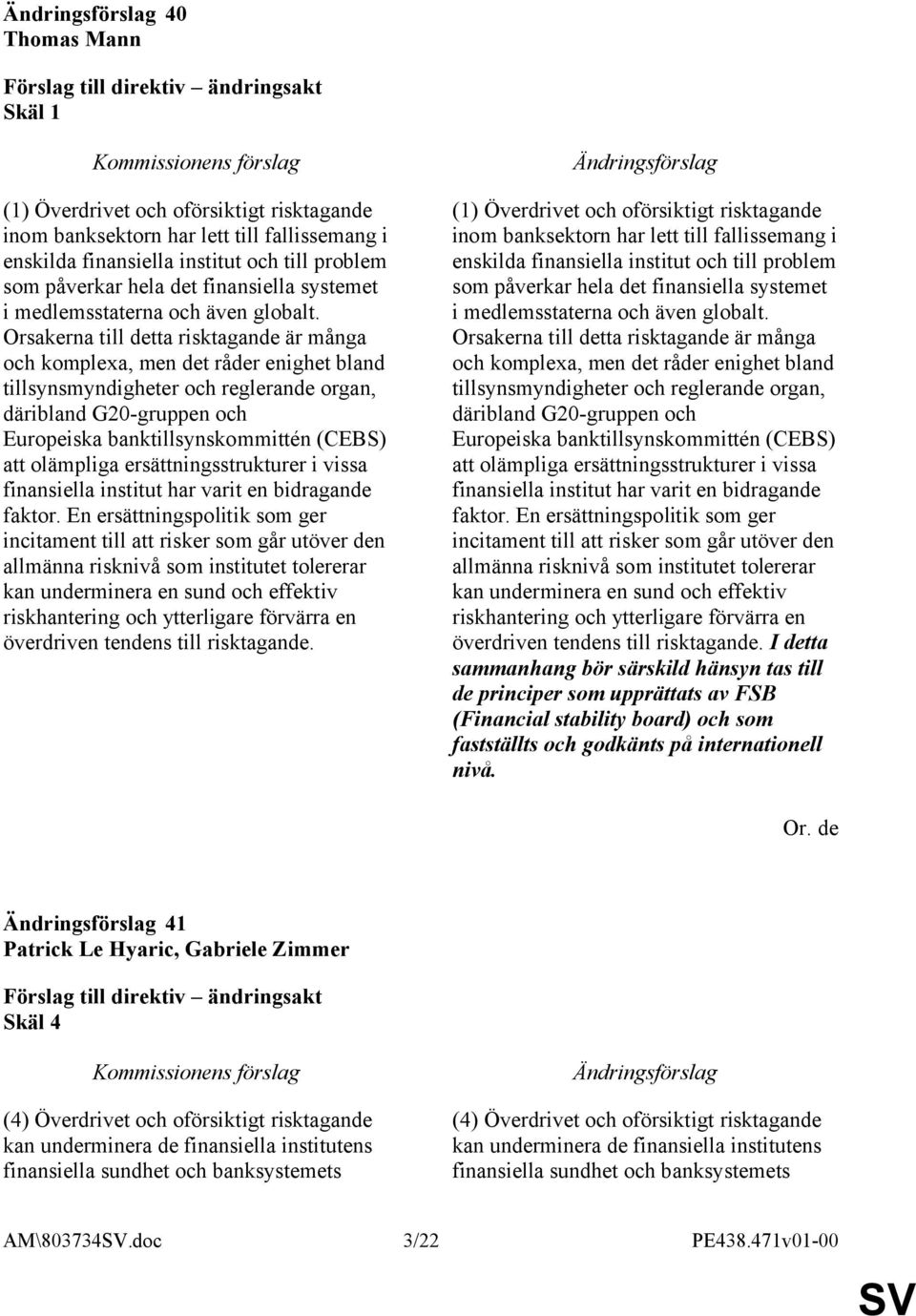 Orsakerna till detta risktagande är många och komplexa, men det råder enighet bland tillsynsmyndigheter och reglerande organ, däribland G20-gruppen och Europeiska banktillsynskommittén (CEBS) att