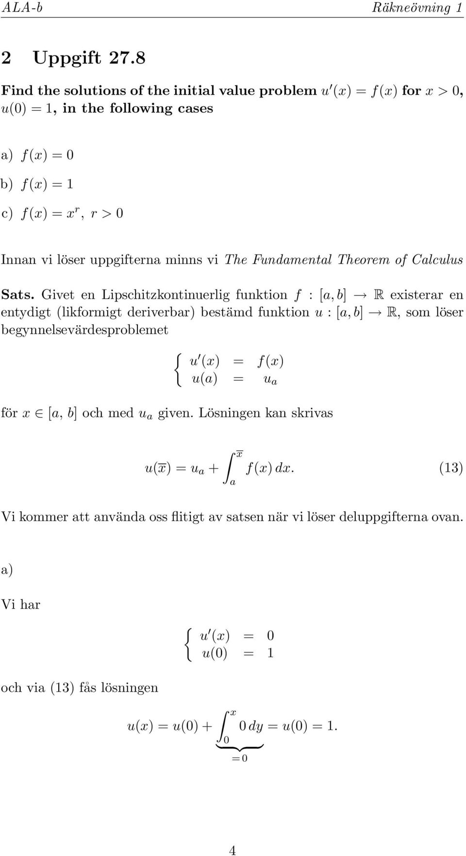 minns vi The Fundamental Theorem of Calculus Sats.