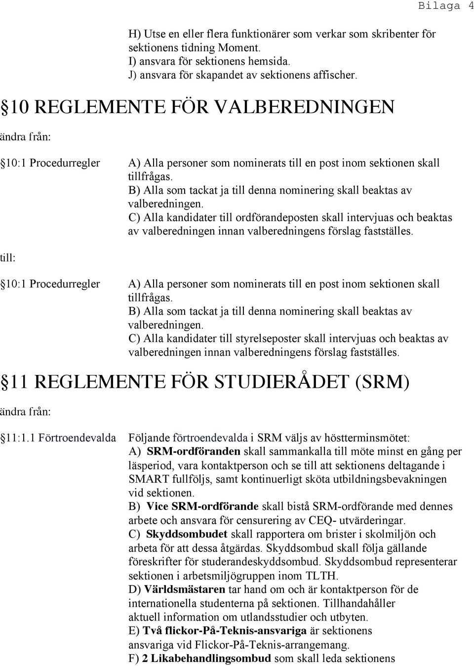 B) Alla som tackat ja till denna nominering skall beaktas av valberedningen.