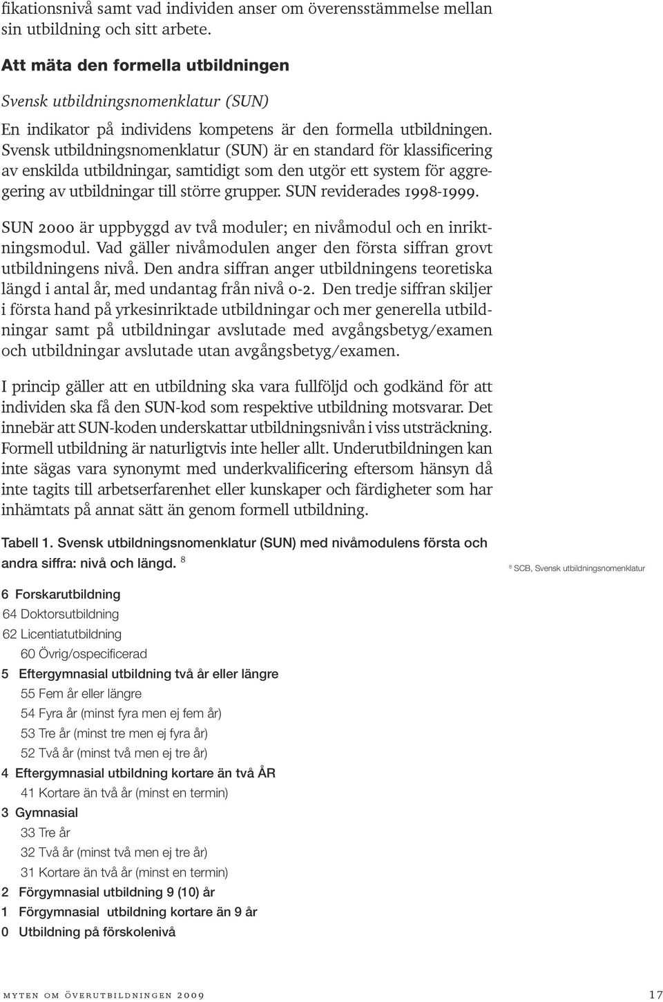 Svensk utbildningsnomenklatur (SUN) är en standard för klassificering av enskilda utbildningar, samtidigt som den utgör ett system för aggregering av utbildningar till större grupper.