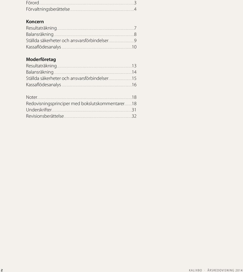 .. 14 Ställda säkerheter och ansvarsförbindelser.... 15 Kassaflödesanalys... 16 Noter.