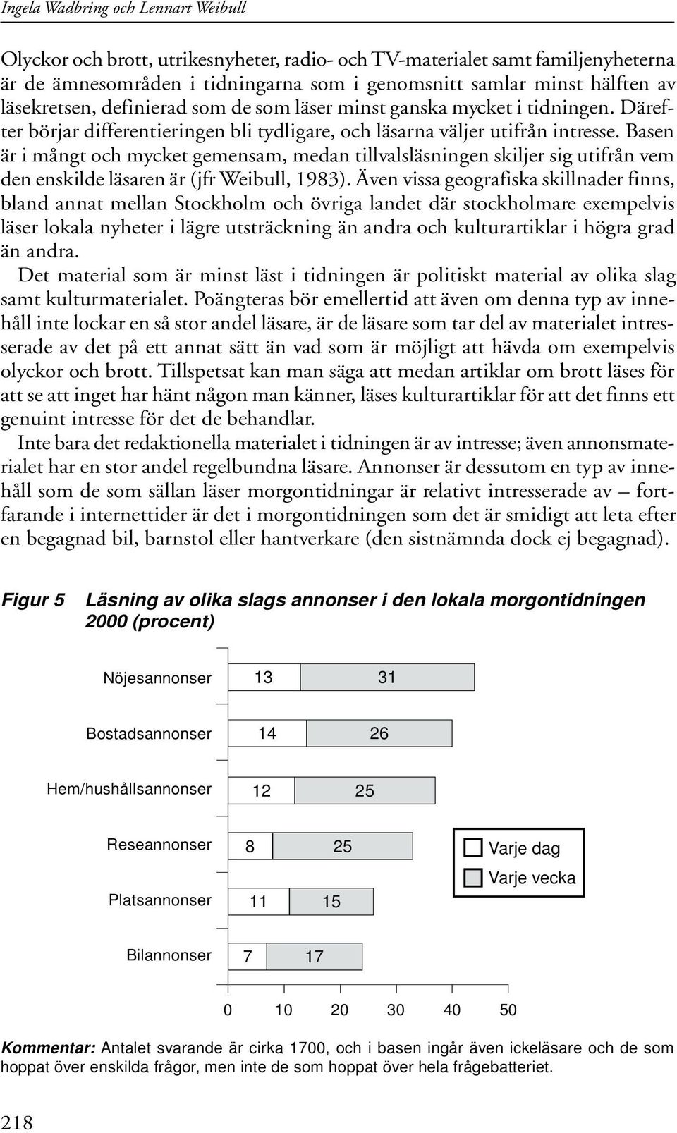 Basen är i mångt och mycket gemensam, medan tillvalsläsningen skiljer sig utifrån vem den enskilde läsaren är (jfr Weibull, 1983).