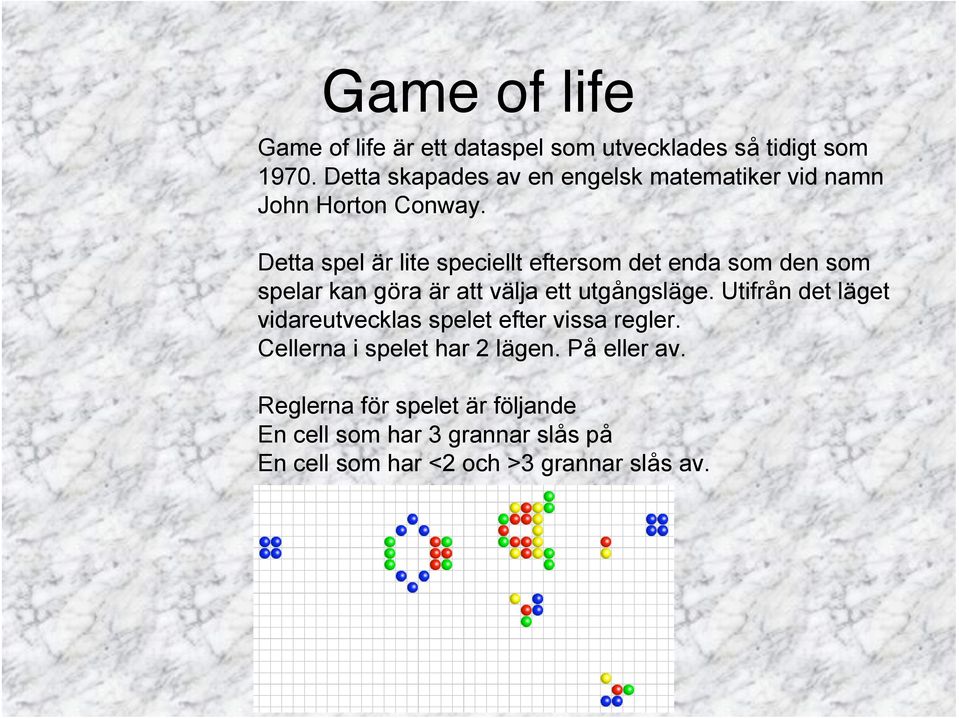 Detta spel är lite speciellt eftersom det enda som den som spelar kan göra är att välja ett utgångsläge.