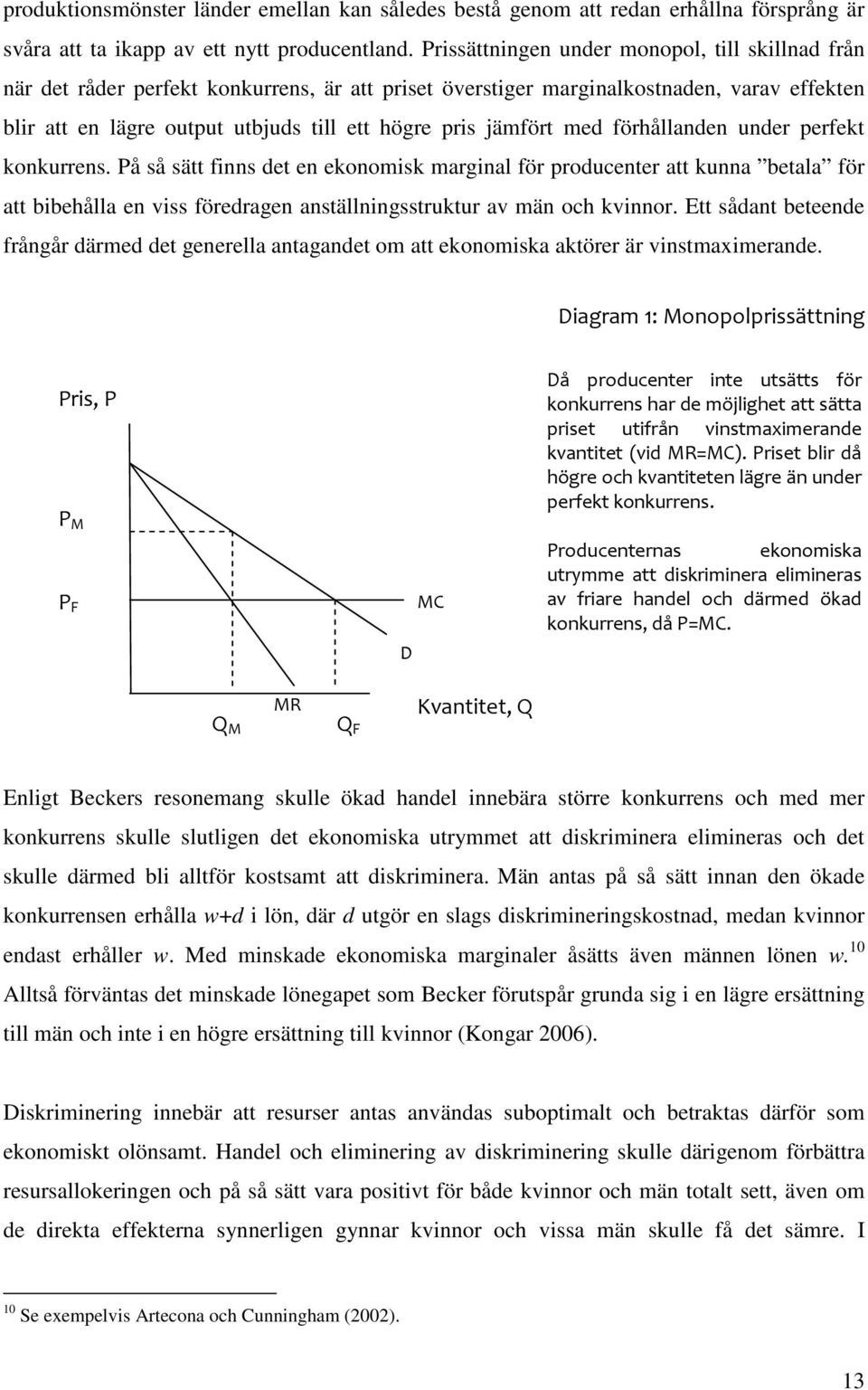 jämfört med förhållanden under perfekt konkurrens.