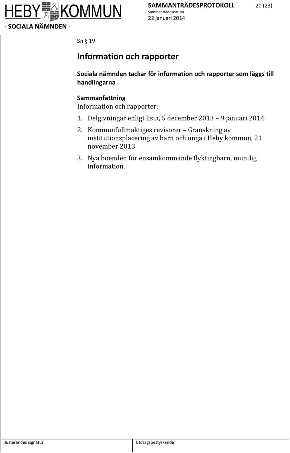 Delgivningar enligt lista, 5 december 20