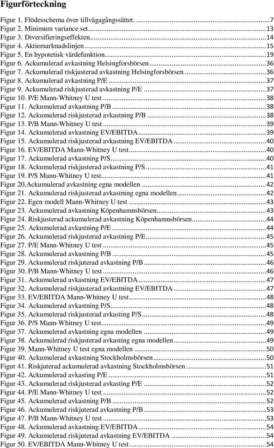 .. 37 Figur 9. Ackumulerad riskjusterad avkastning P/E... 37 Figur 10. P/E Mann-Whitney U test... 38 Figur 11. Ackumulerad avkastning P/B... 38 Figur 12. Ackumulerad riskjusterad avkastning P/B.