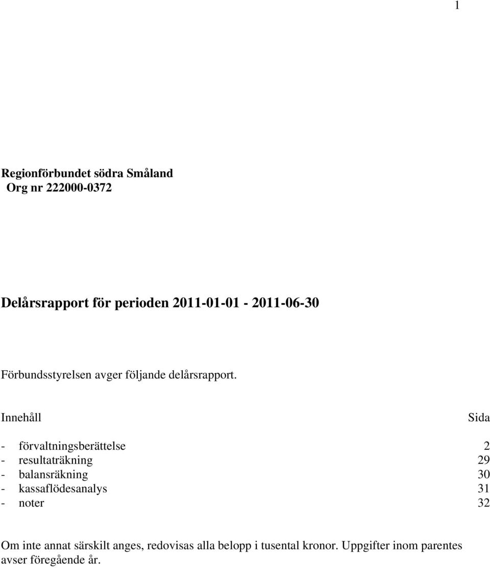 Innehåll Sida - förvaltningsberättelse 2 - resultaträkning 29 - balansräkning 30 -