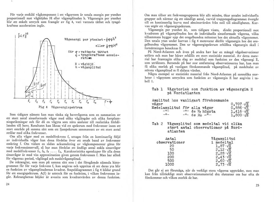 Vågenergi per ytenhet= f~g h 2 eer i«;>qh 2 där <f= vat tne t s t ä t het q = t yngdkraftens acceeratioo H =våghö j d.