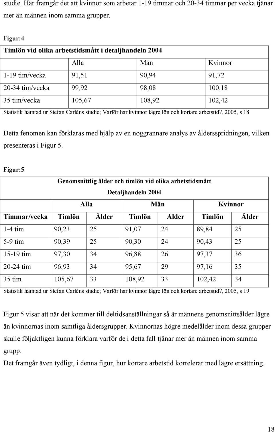 Stefan Carléns studie; Varför har kvinnor lägre lön och kortare arbetstid?