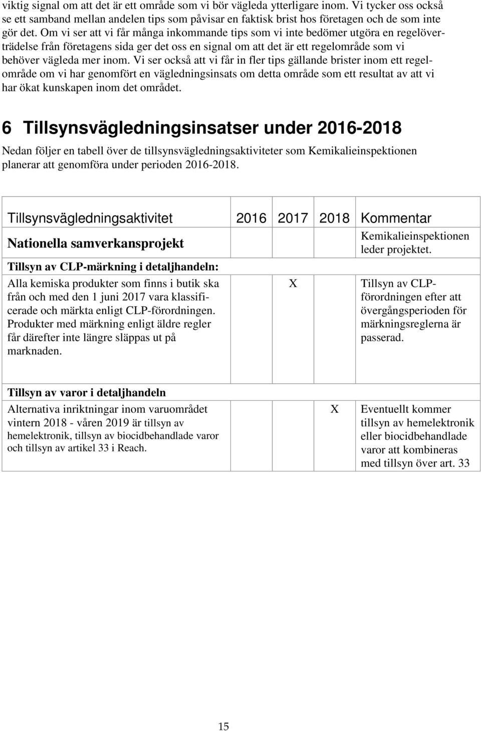 Vi ser också att vi får in fler tips gällande brister inom ett regelområde om vi har genomfört en vägledningsinsats om detta område som ett resultat av att vi har ökat kunskapen inom det området.