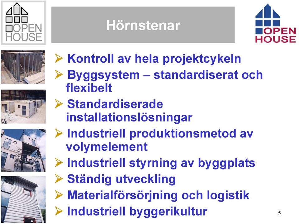 produktionsmetod av volymelement Industriell styrning av byggplats