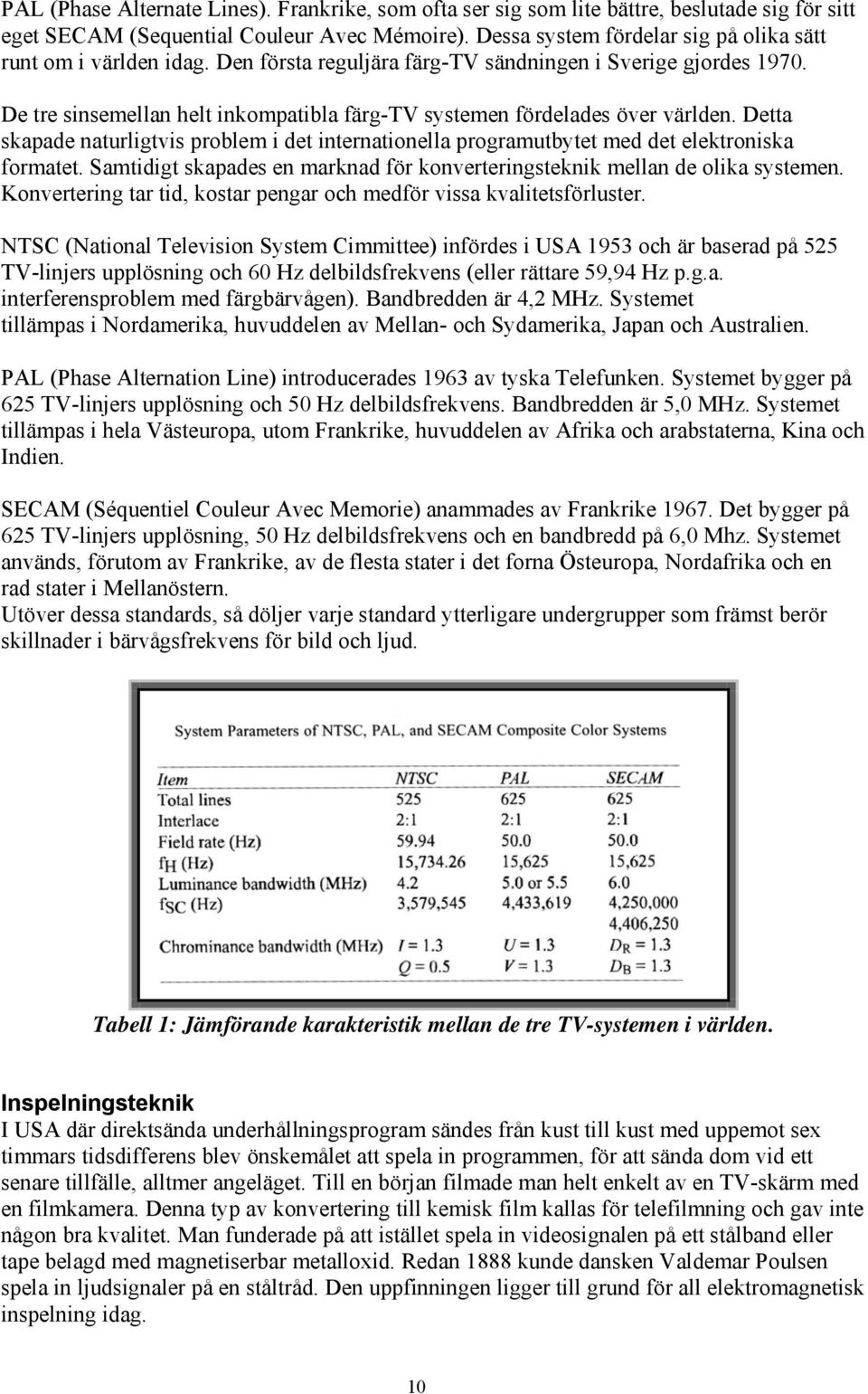 De tre sinsemellan helt inkompatibla färg-tv systemen fördelades över världen. Detta skapade naturligtvis problem i det internationella programutbytet med det elektroniska formatet.