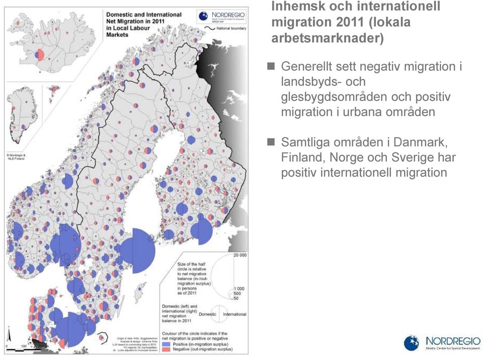 och glesbygdsområden och positiv migration i urbana områden